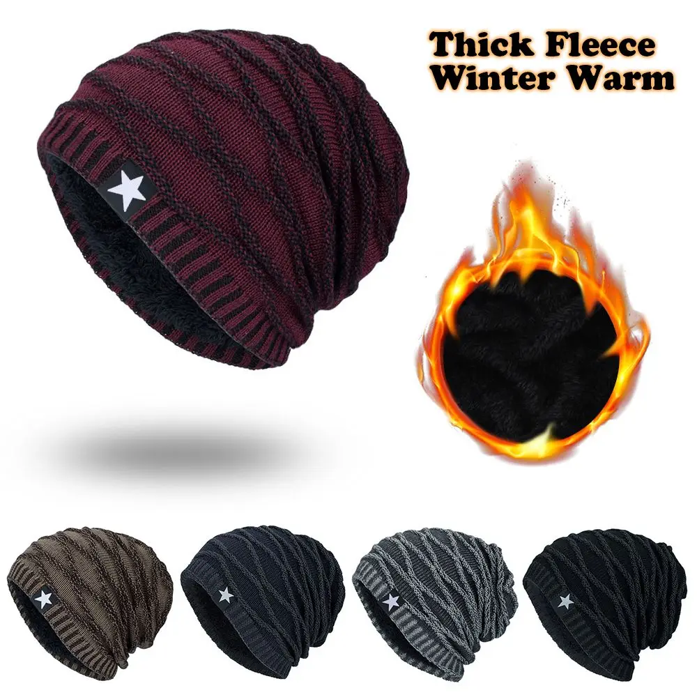 

Women and Men Thermal Fleece Lined Ski Cap Skull Cap Men's Beanie Winter Warm Hat Knitted Hat