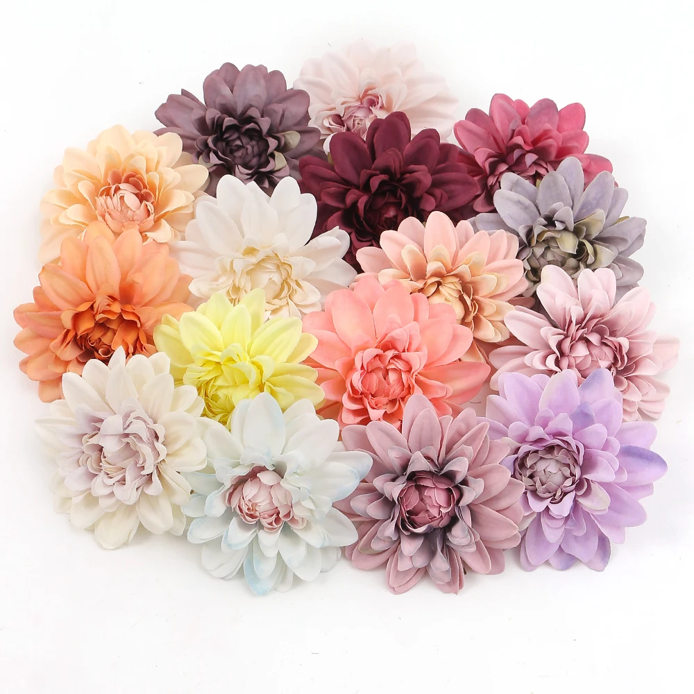 5PCs Artificial Flowers Silk Rose Head 11cm Big Fake Flowers For Home
