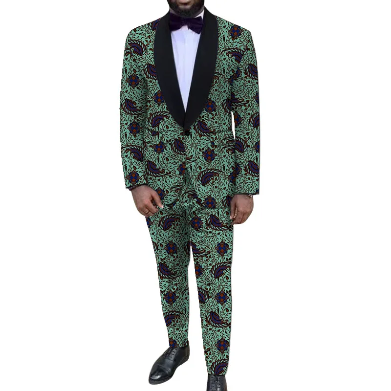 Shawl Collar Blazers+Western Pants Men‘s Wedding Suits Customized Party Outfits Male Ankara Fashion Banquet Attire