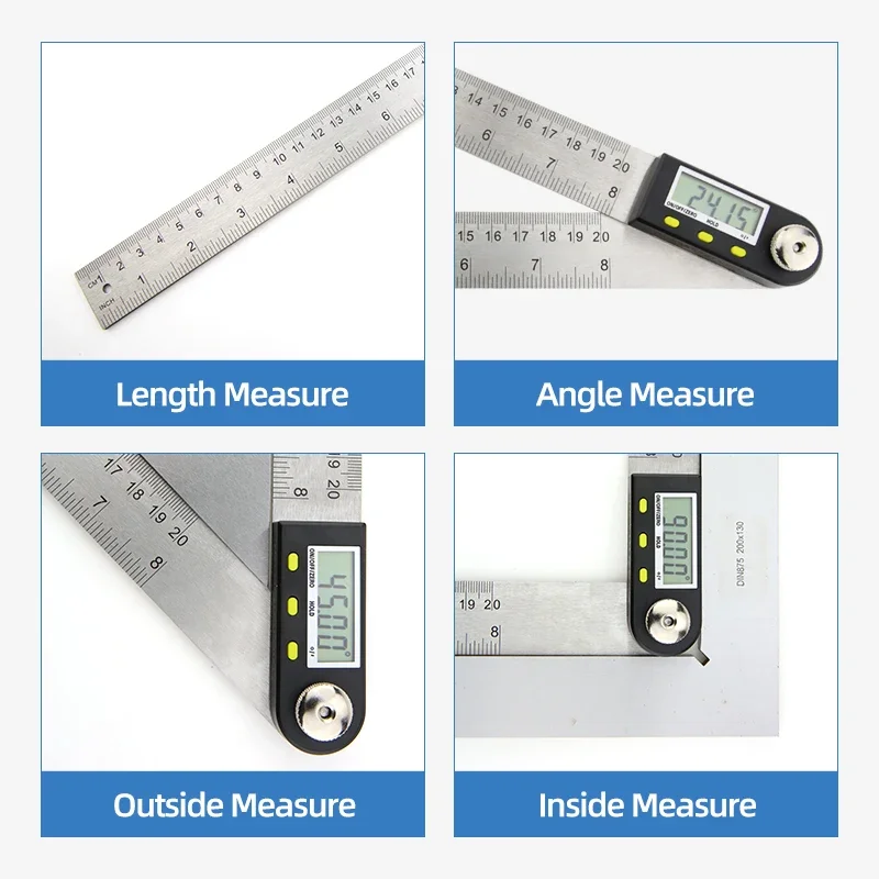 Digital Protractor Goniometer Electronic Carpenter Tools Goniometro Angle Finder Multi Angle Measuring Ruler Digital Meter