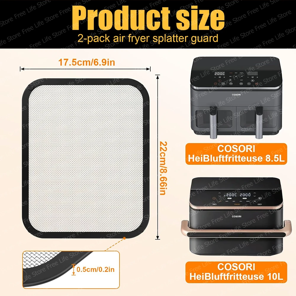 Paraspruzzi Per Friggitrice Ad Aria, Accessori Friggitrice Ad Aria Per