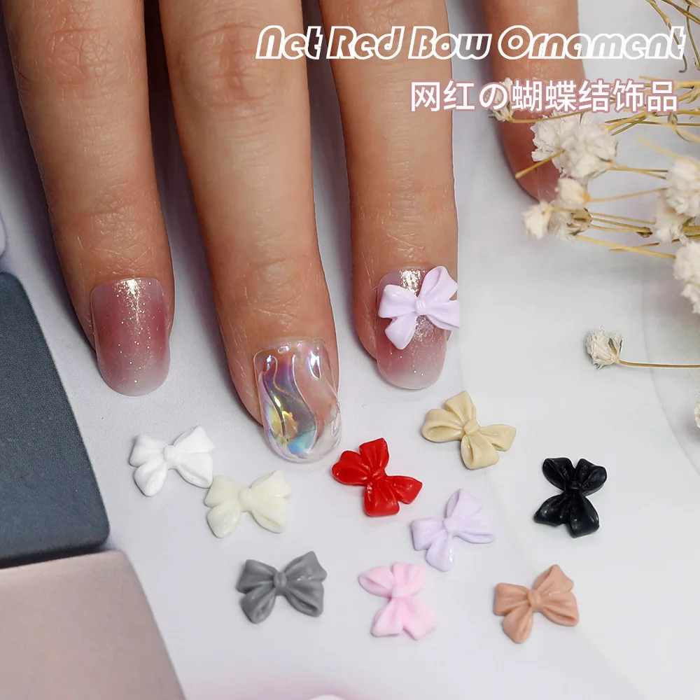 50Pcs DIY Nail Decoration Aurora Color 3D Bow Charms Accessories Nail Art  Charms Manicure Ornaments for Nail Salon - Walmart.com