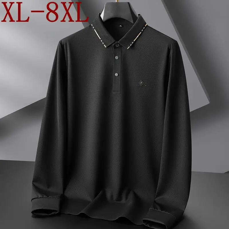 

8XL 7XL 6XL 2023 New Autumn England Style Polo Shirt Men Tops Luxury Brand Mens Polos Shirts High End Comfortable Male T-shirts