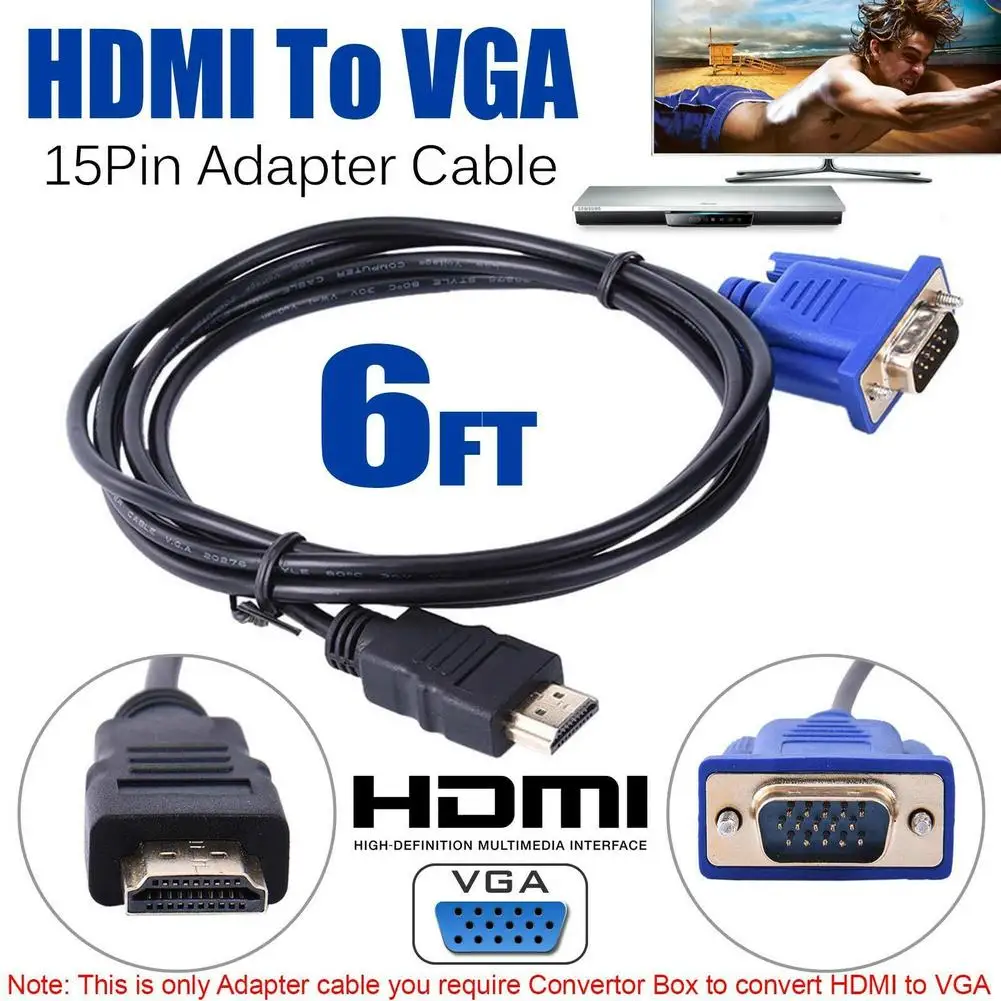 Hdmi compatível com vga 1080p adaptador cabo hdmi macho compatível para ...