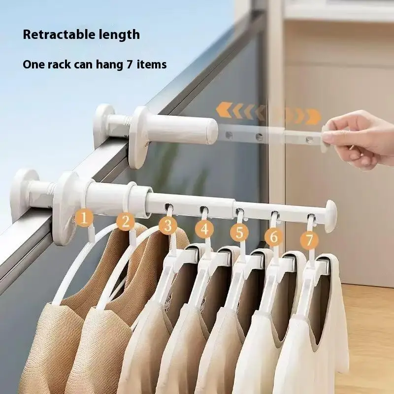 1pc Window Frame Clothes Hanger Portable Hanging Drying Rack Indoor Window Drying Rack Home Hanging Rack For Clothes