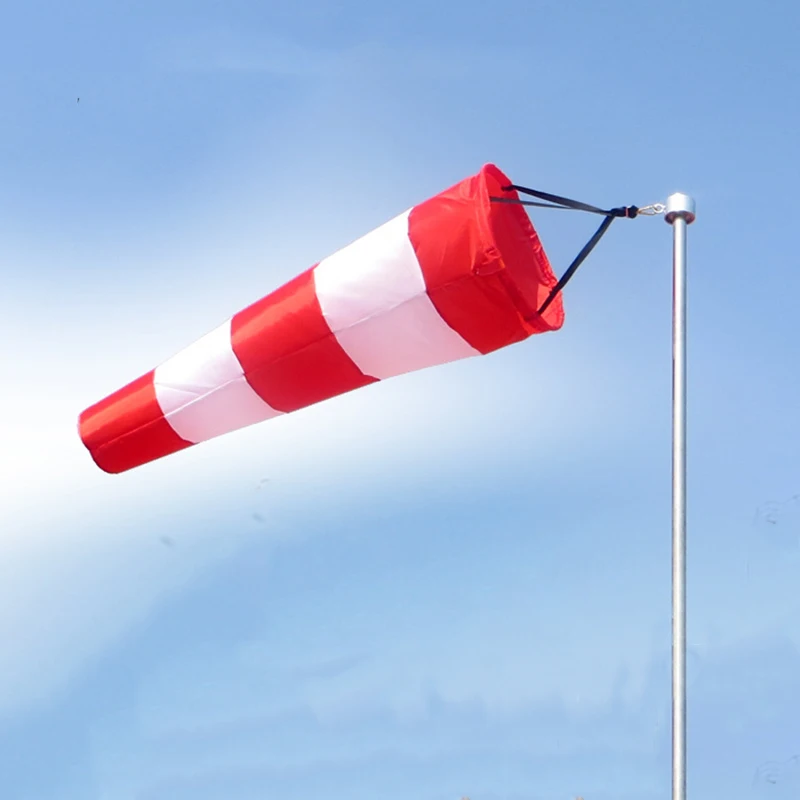 Windsock 60/100cm Outdoor Wind Direction Measurement Belt Rip-stop Weather Vane for Airport Aviation Garden Farm wind sock