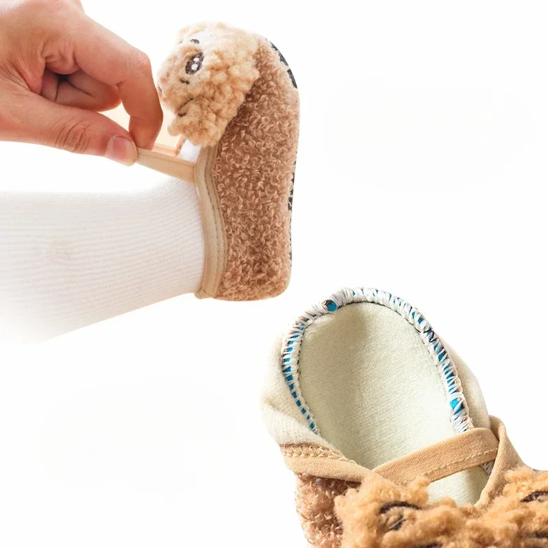 24 Autumn Winter Cartoon Baby Prewalker Socks Antiskid Children Indoor Slipper Socks Soft-soled Infant Cute First Walkers Shoes 5
