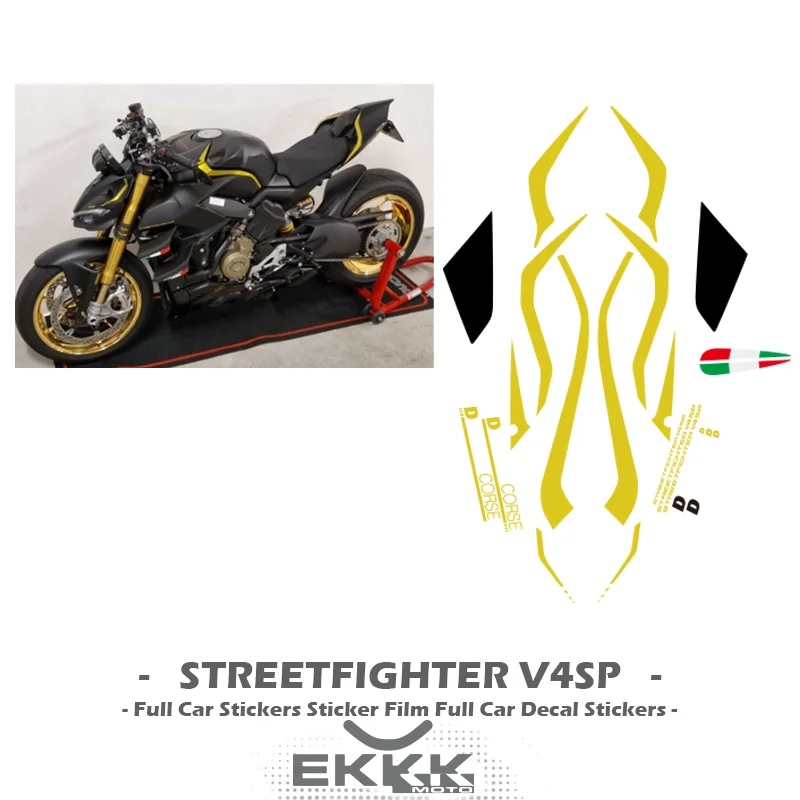 For DUCATI STREETFIGHTER V4SP V4 V4S V4R Street Fighter Red Line Prints Full Car Stickers Sticker Film Full Car Decal Stickers