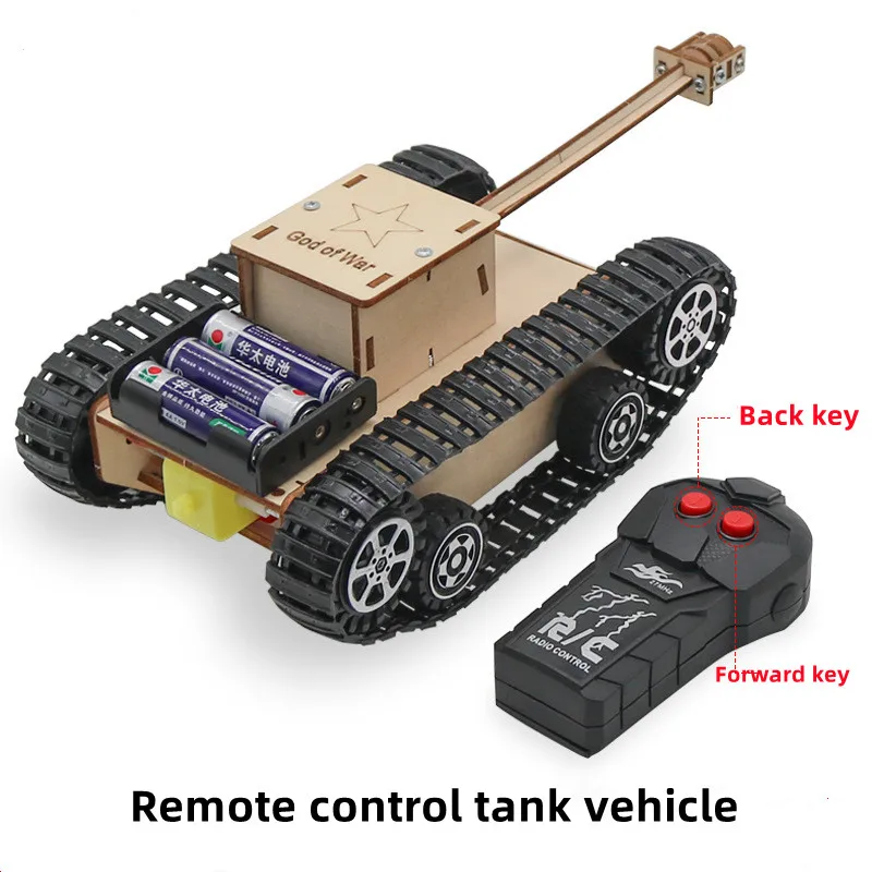 

Diy Handmade Assemble Remote Control Tank Cars Model Kits Science Invention Experiment Material Puzzle Educational Kids Toys Fo