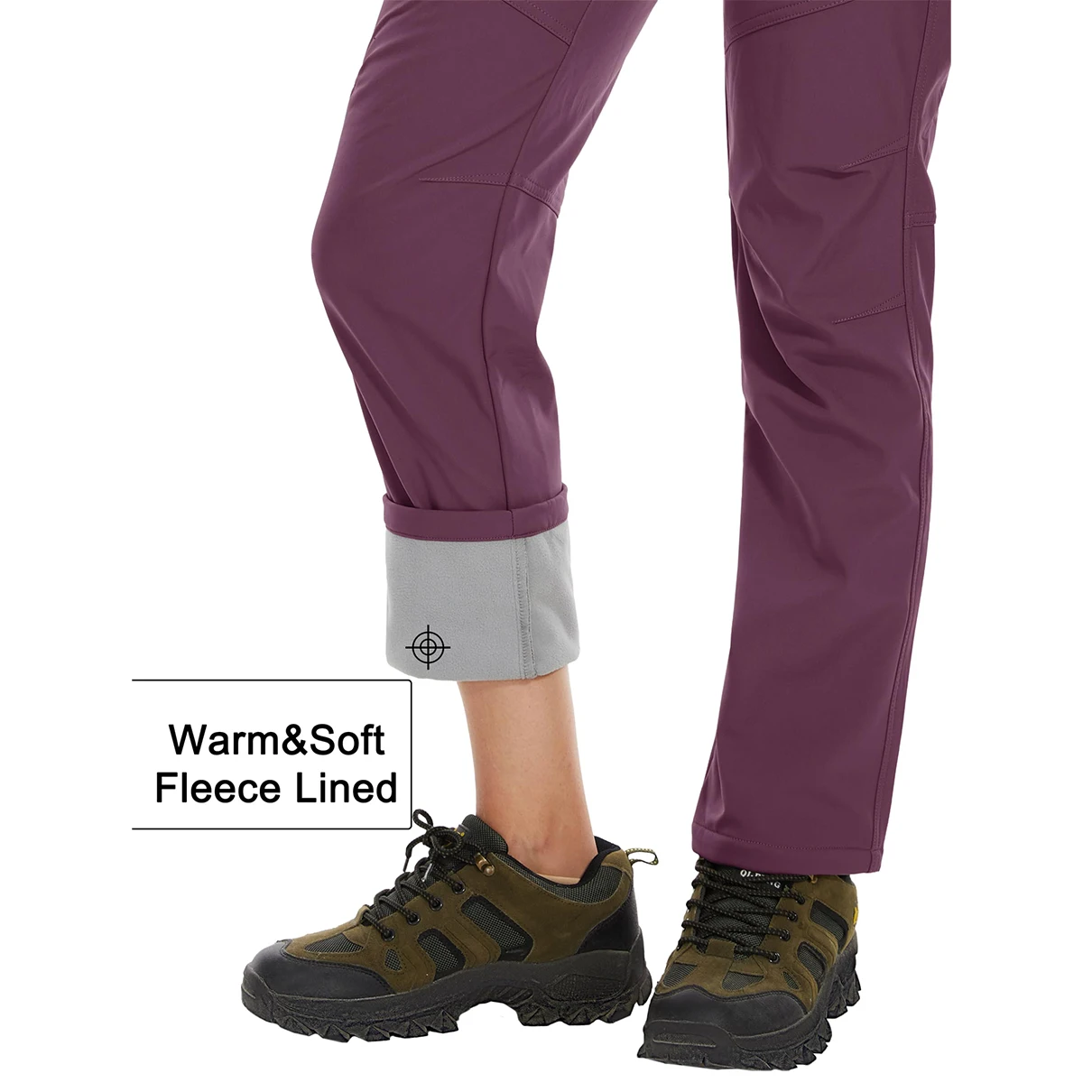 MAGCOMSEN Winter Women's Ski Pants Fleece Lined Warmth Waterproof Shell Straight Working Outdoor Hiking Camping  Pants 5