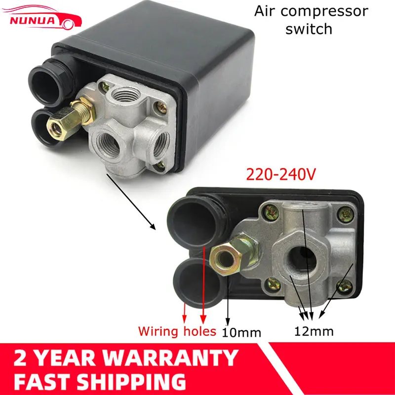 Buy Central Pneumatic Air Compressor Pressure Switch Control Valve Replacement Parts 90 120 Psi 240 V Air Compressor Pressure Switch Control Valve - View #3