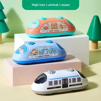 Cartoon Double Traction Train - High-Speed Rail Simulation Inertia Car, Kids Interactive Toy 1