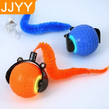 Giocattolo per animali domestici giocoso per evitare ostacoli con sfera interattiva per gatti a LED intelligente rotante automatico