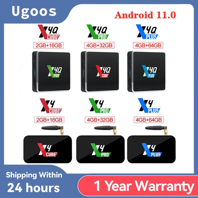 UGOOS X4Q Extra Plus Pro TV BOX Android 11.0 Amlogic S905X4 LPDDR4 AV1 CEC  HDR 1000M BT5.1 X4Q Cube Smart TV Box Android 11 - AliExpress