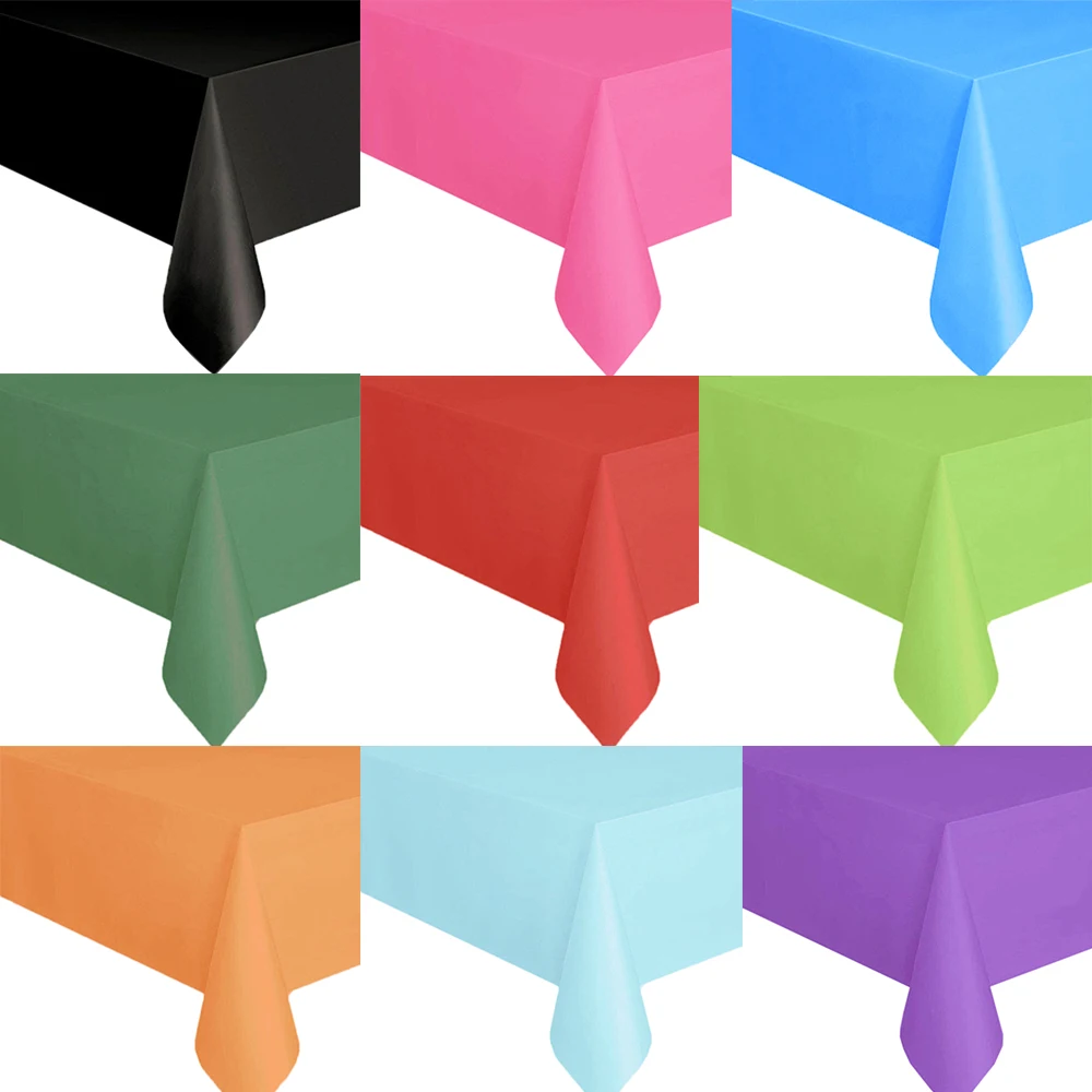 Colorful Disposable Tablecloth Red Pink White Party Desk Cloth Wipe Table Cover Christmas Birthday Wedding Party New Year Decor