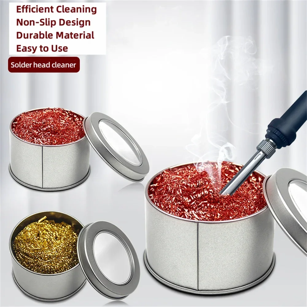Soldering Iron Tip Cleaner Non-Slip Solder Tip Cleaning Wire Ball Tin Remove Cleaning Soldering Irons Tips soldering iron tip cleaner