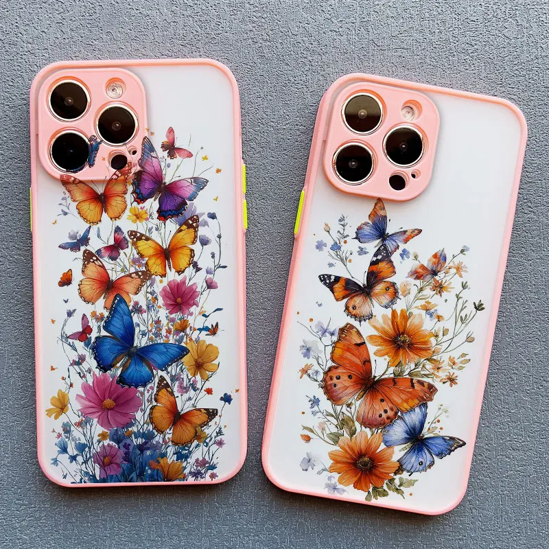 Elegant Purple Butterflies Shockproof Phone Case Cover