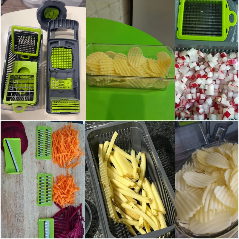 8In1Multifunctional Vegetable Cutter Potato Slicer Carrot Grater Steel Blade Kitchen Tool овощерезка