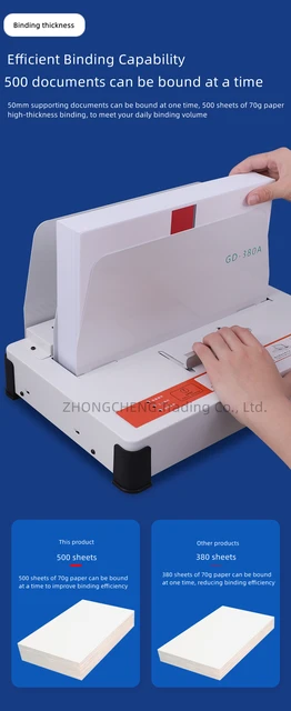 Thermal Binding Machine 500 Sheets Capacity Book Binding Material 110V  Binding Machine A3(Short Edge)/A4/A5 Document Heat Binder