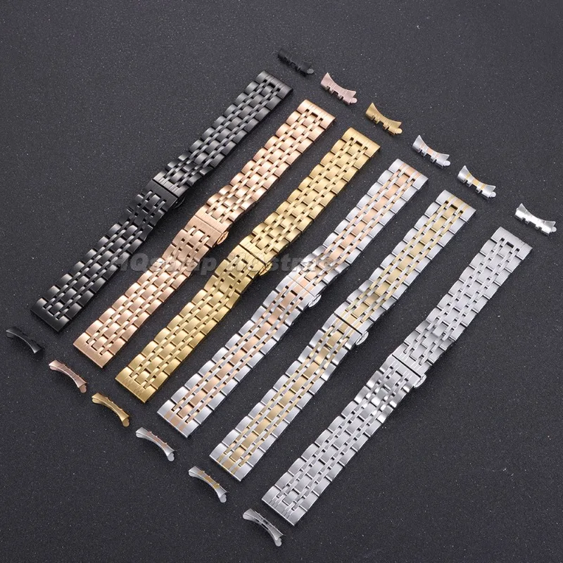 Premium Stainless Steel Watch Strap with Deployment Clasp - Adjustable Metal Band