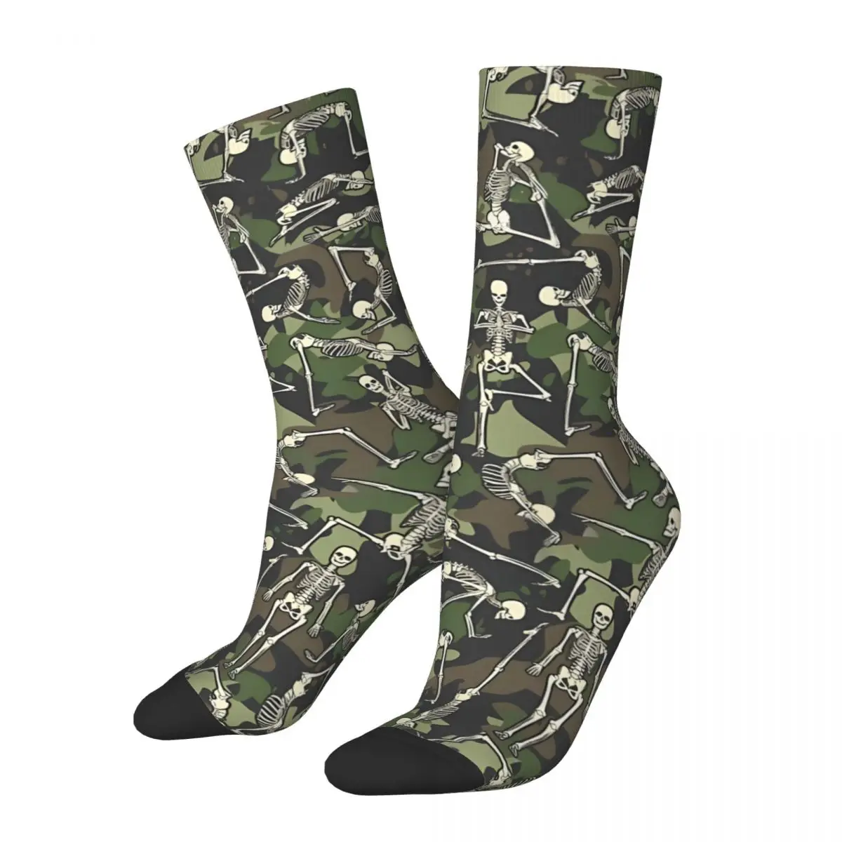 

Yoga Skeleton Military Camo Camouflage Socks Travel 3D Print Boy Girls Mid-calf Sock