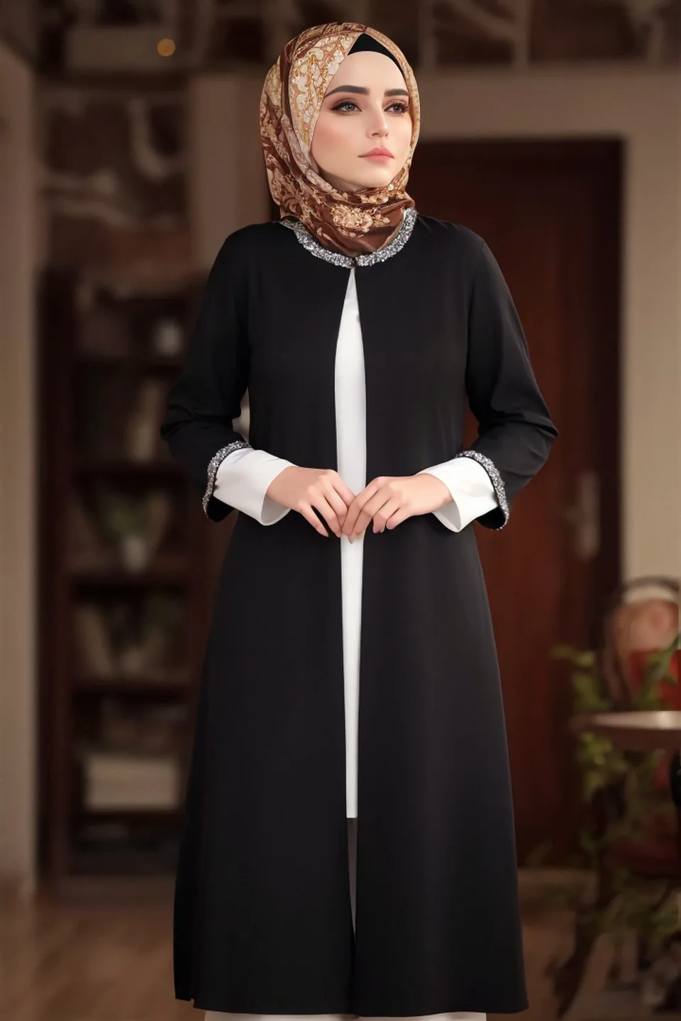 New Southeast Asia Middle Eastern Arab Dubai Turkish Islam Women Elegant Modest Dress Muslim Woman Abaya Robe Open Abayas 5