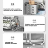 Stainless Steel Dish Drainer Kitchen Storage Organizer Bowl Rack with Drain Tableware Holder Cupboards 6