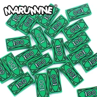 Marumine US Dollar 1x2 Tile Compatible 3069 Pirates Blocks Part Bill Money Cash MOC Building Brick Mini Person Model Accessories 1