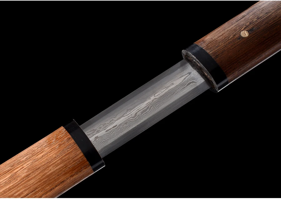 Description Picture 6 of itemChinese Battle Sword Shirasaya Folded Steel Blade Sharp Ready for Training Handmade Real Swords-Rose Wood Saya Katana