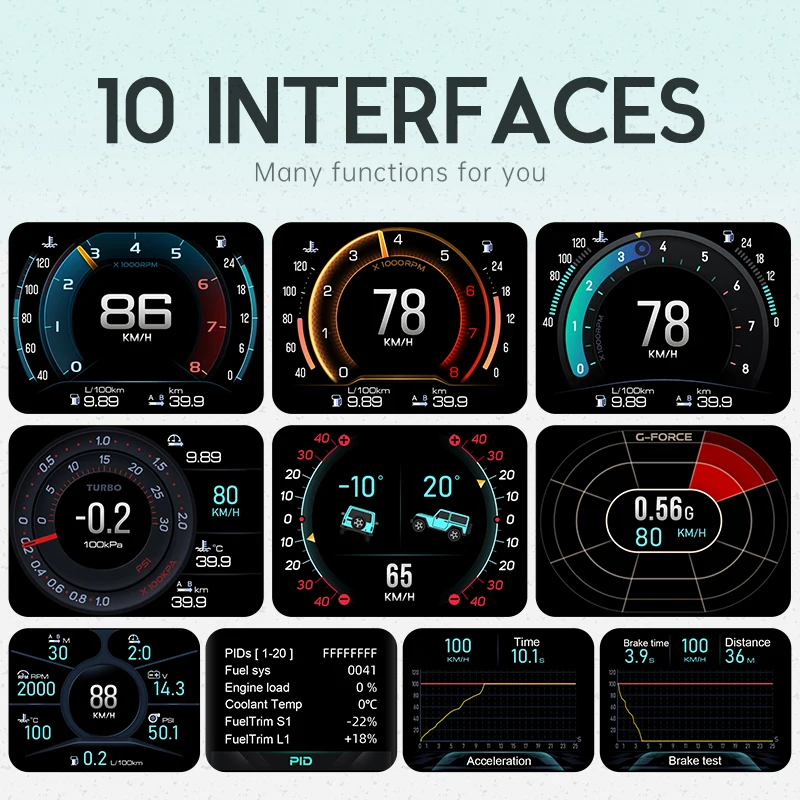 OBD GPS ӵ HUD  ÷, ͺ  µ,  µ, ǵ ̽ Ŭ LCD , A450, ֽ