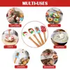 4 pcs Christmas Silicone Spatula, , Christmas Spatulas with Wooden Handle for Baking, Supplies for Cooking, Gifts and Decoration 4
