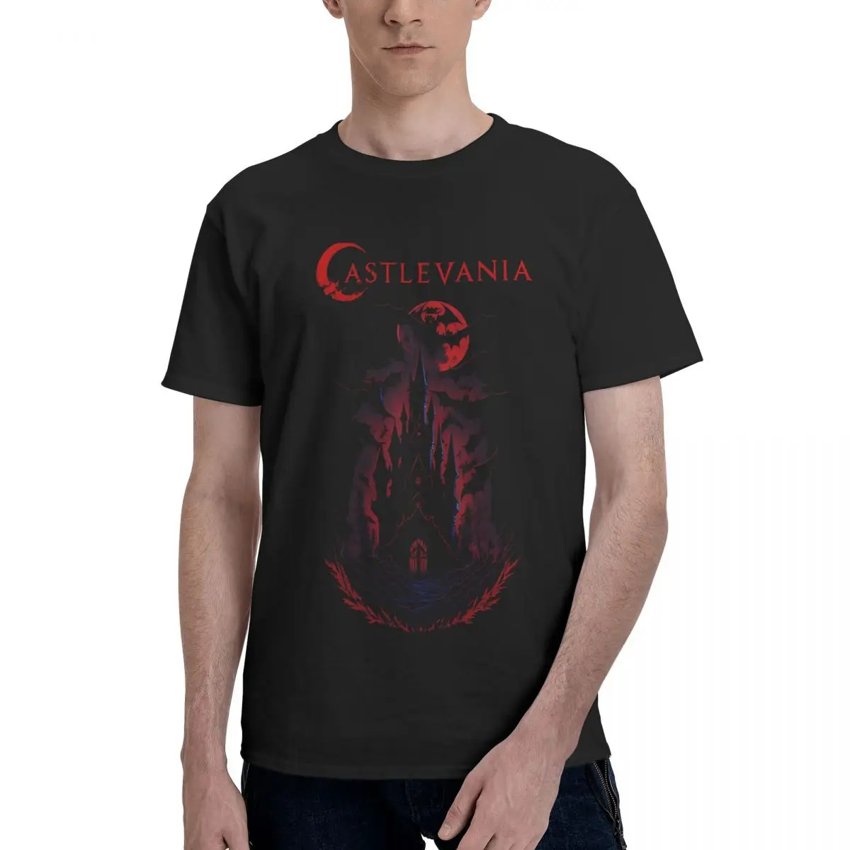 Maglietta Per Uomo Gothic Castle Y2K Style Graphic Cotton T Shirt Castlevania Game Vintage Luxury Summer Abbigliamento Da Uomo