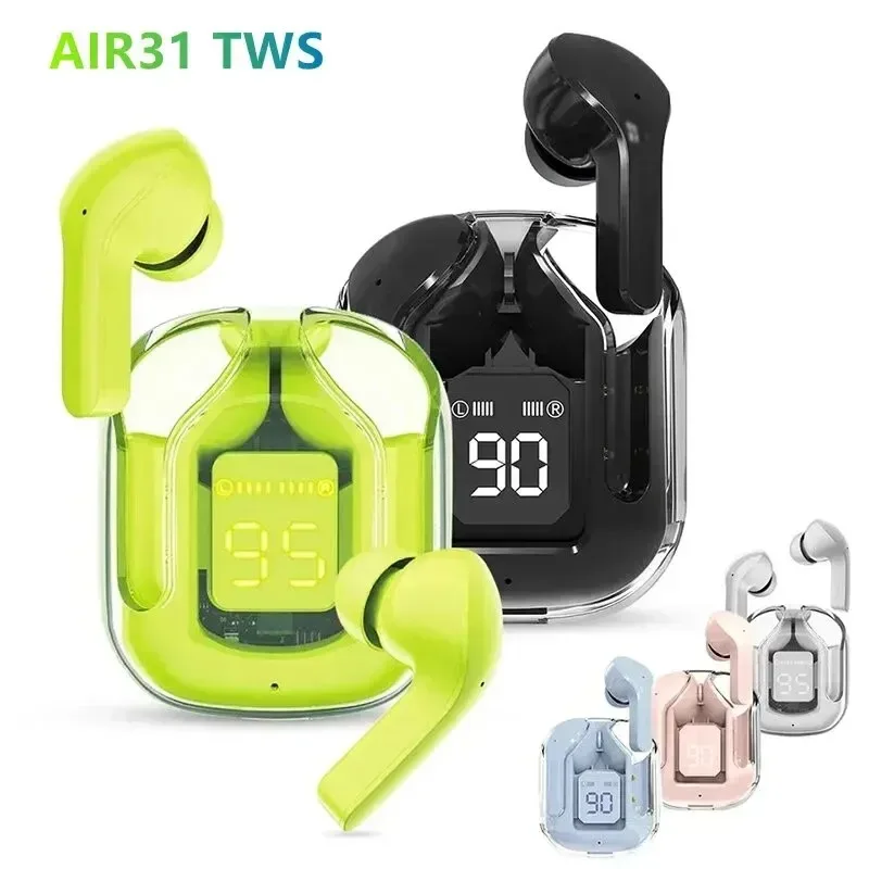Original T2 Wireless Bluetooth Earphone Transparent HIFI Power Digital Display Stereo Sound Earphones For Xiaomi iPhone Samsung