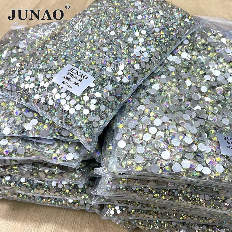 JUNAO Strass en verre de cristal AB 100 brut 14400 pi ces SS6 8 10 12 jpg junao-strass-en-verre-de-cristal-ab-100-brut-14400-pi-ces-ss6-8-10-12-jpg
