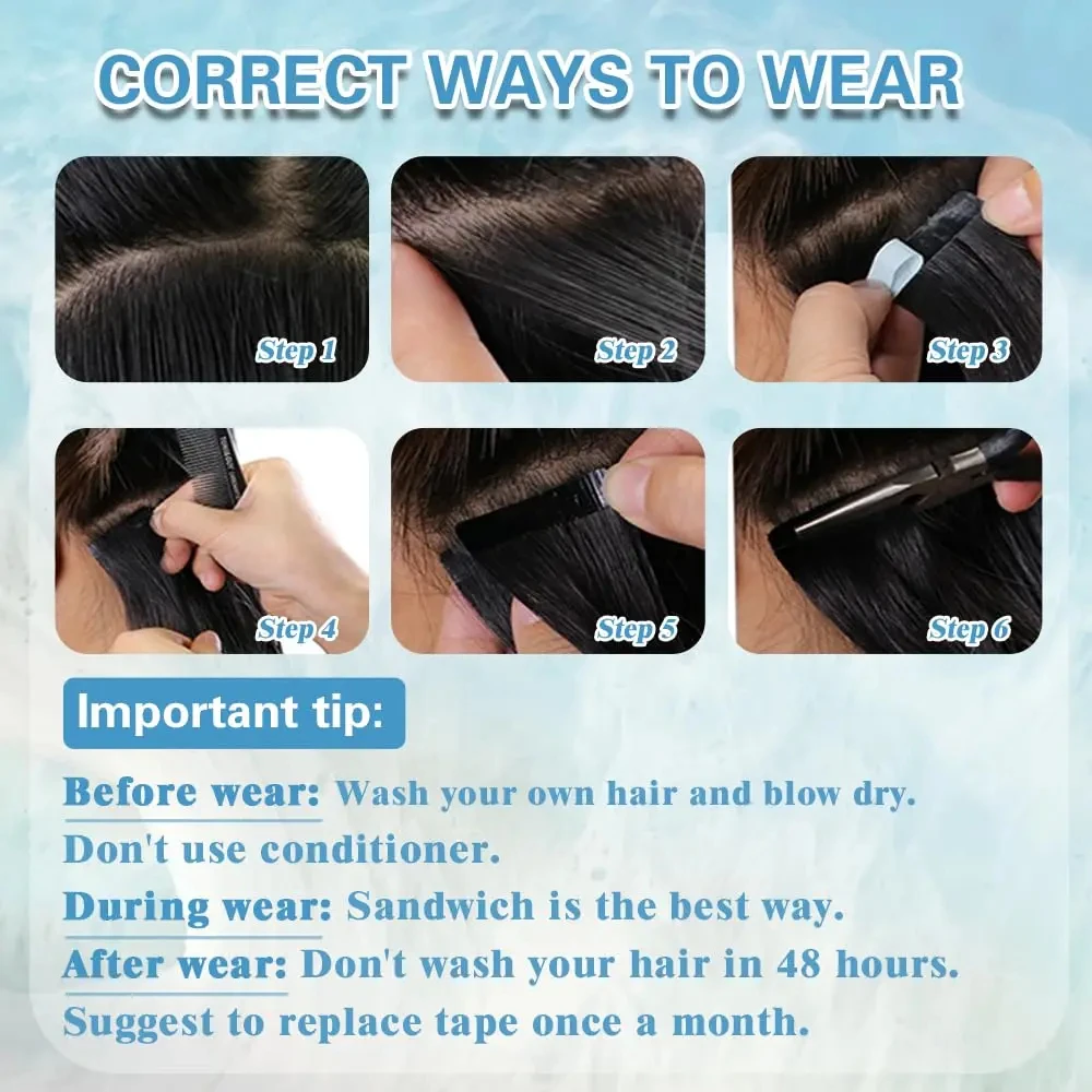Straight Tape in Hair Extensions Human Hair 100% Remy Human Tape in Seamless Skin Natural Black Ins for Women human hair extensions,hair extensions