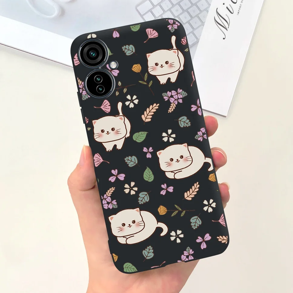 Fashion Cartoon Soft Silicone Black Pink Phone Case Cover