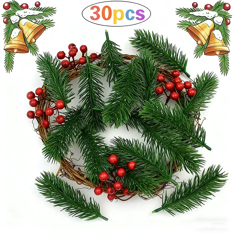 Set of 30/50 Artificial Pine Needle Decorations for DIY Floral Arrangements