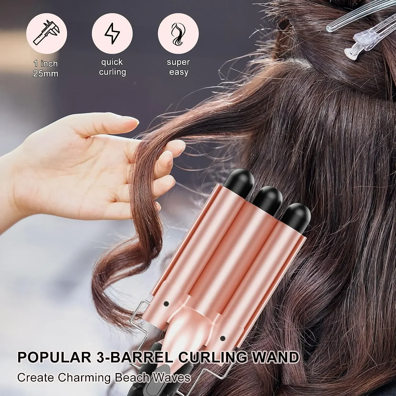 5-in-1 Hair Curler Curling Wand Beach Waves Hair Tools Appliances Suitable For All Types