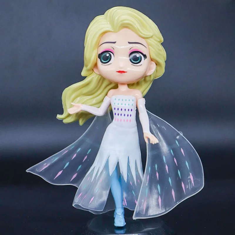 

Disney Anime Frozen White clothes Elsa princess Doll cake desktop Decoration Pendant children birthday gift Handmade toy model