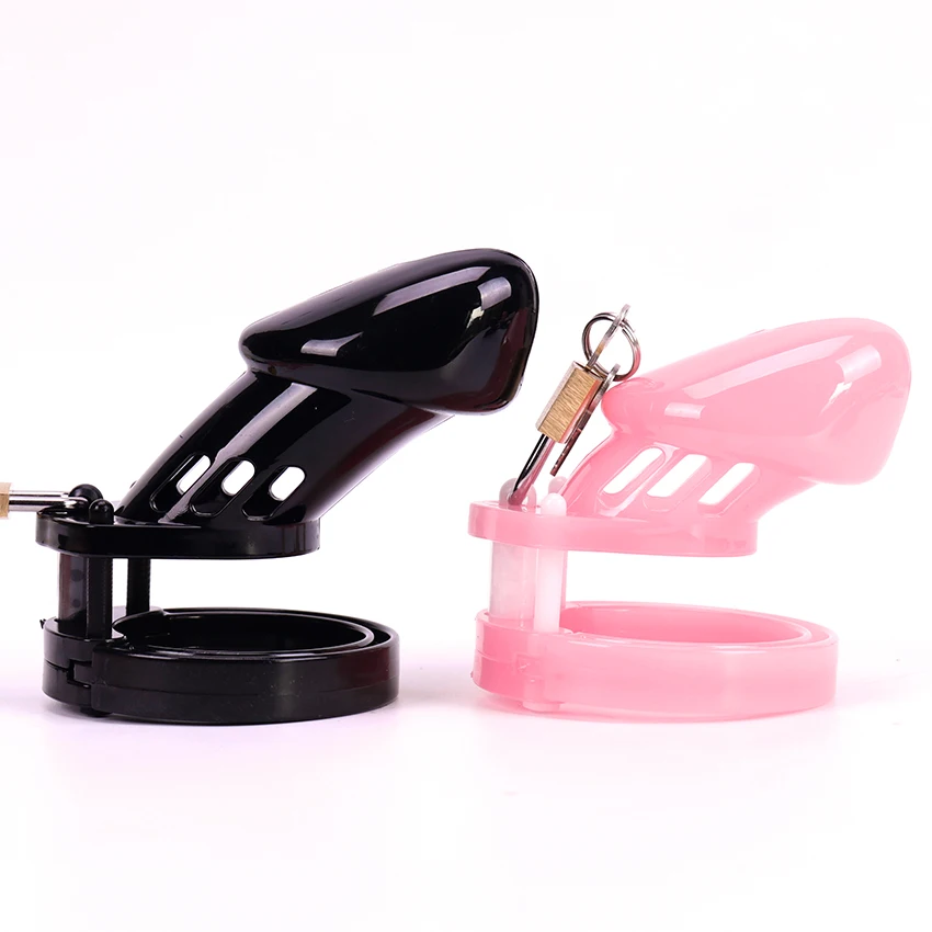 1 Set Male Chastity Device With 5 Size Penis Ring Cock Cages Men Virginity Lock Chastity Lock Belt Cock Ring Adult Game Products