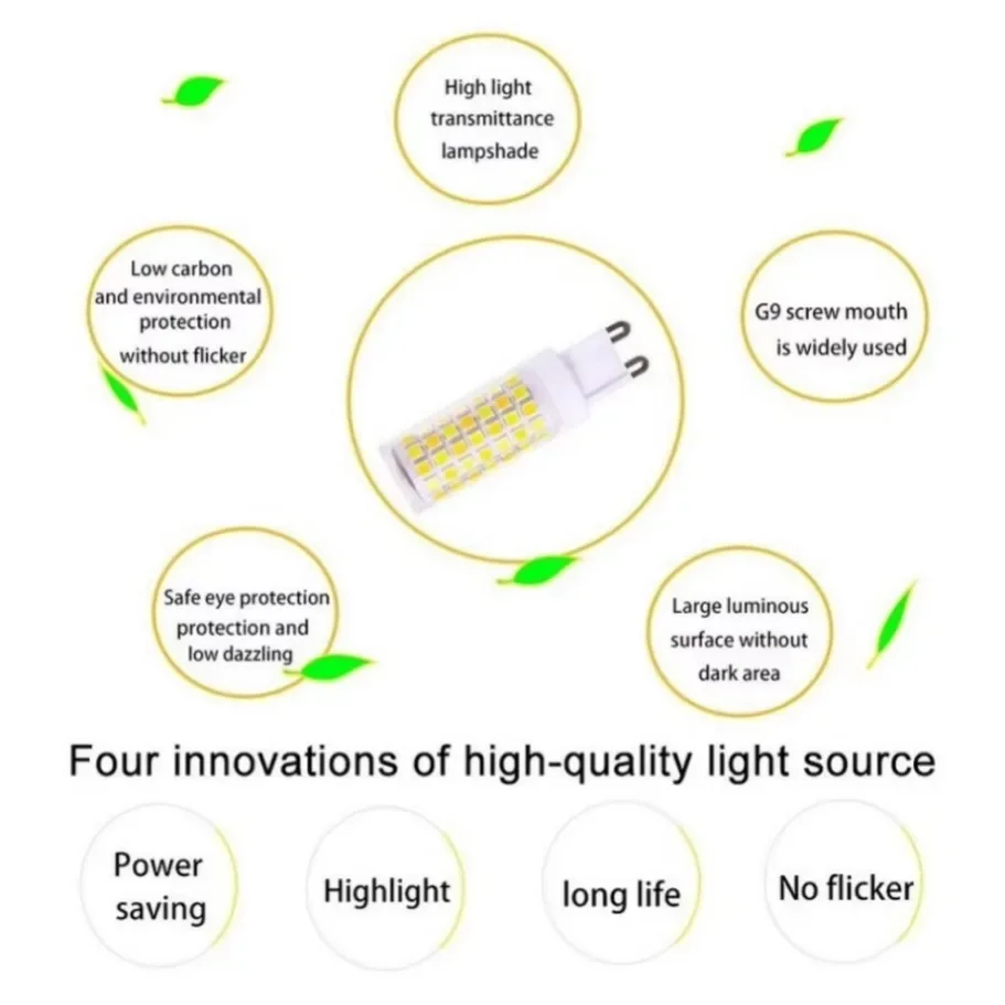 LED Lamp LED Light AC 220V G9 LED Lamp 3W 5W 7W Ceramic SMD2835 LED Bulb Warm White /Cold White Spotlight Replace Halogen 1/5/10Pcs