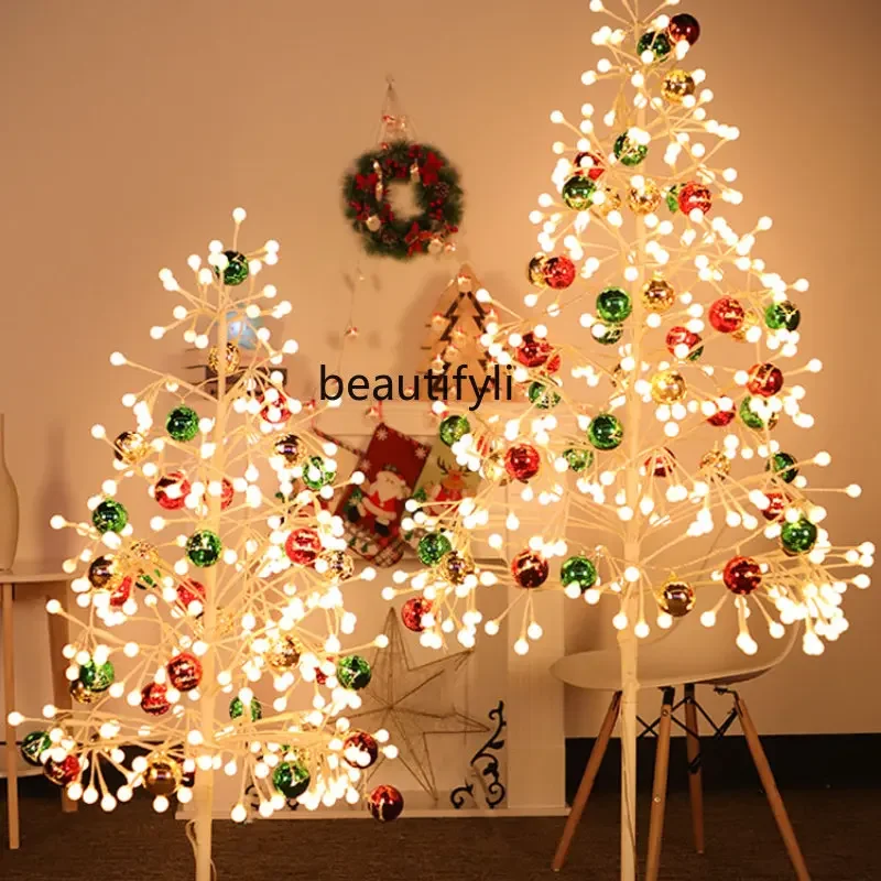 

yj Christmas Holiday Dress up Decorations Christmas Tree Ornaments Creative Glow LED Lights Fake Trees