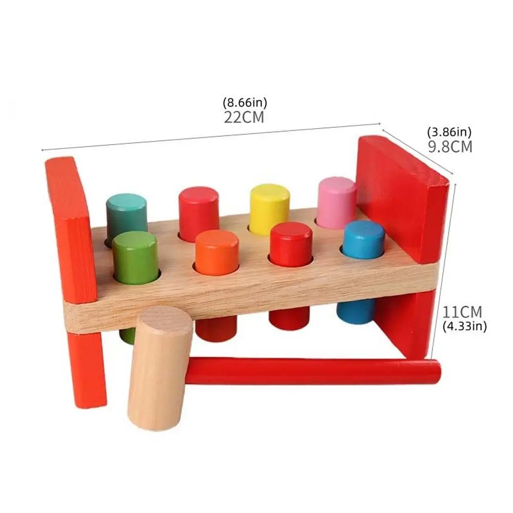 Fine Motor Training Wooden Hammer Toy Sensory Game Color Cognition Montessori Toy Colorful Geometric Figure Early Education Toy