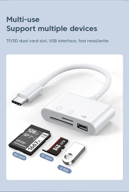 Lettore Schede MicroSD USB-C Adattatore Mini USB-C Per MicroSD - Lettore Di Schede Portatile OTG Per Smartphone E PC Samsung Folder - Foto 5