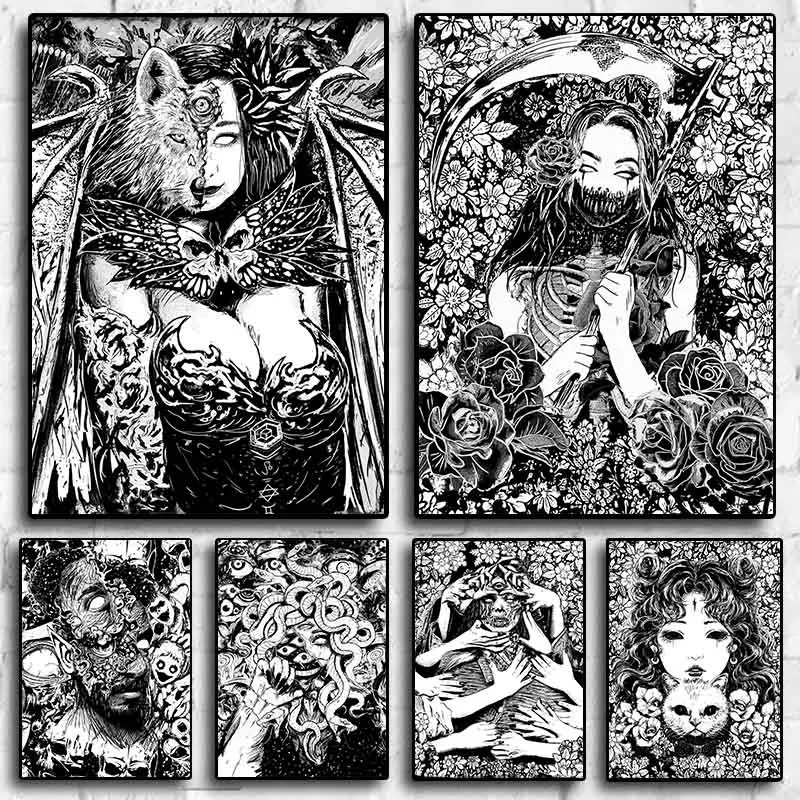 

Mystical and Classic Horror Gothic Movie Room Wall Decoration Canvas Posters Aesthetics Living Haunted House Picture