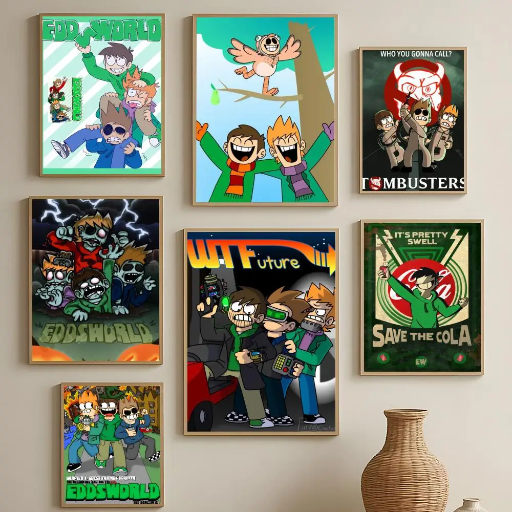 Cartoon Eddsworld Poster HD Self-Adhesive Waterproof Wall Art Easy to ...