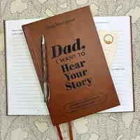 Dad Mom I Want To Hear Your Story Leather Journal Personalized Parents Guided Notebook For Share His Life  Birthday Gift 1
