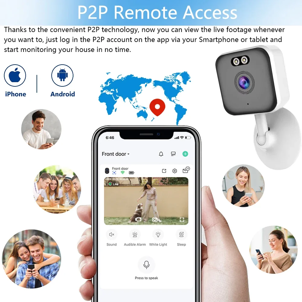 5MP Tuya Smart Mini WiFi IP Camera Indoor Wireless Compact Camera Home Security Two-Way Audio CCTV Surveillance Block Camera 5