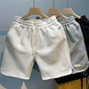 Men Summer Wide Shorts Cotton Blend Multi-pocket Stretch Waist Solid Color Cool Trendy Beach Casual Loose Shorts Sports Trousers 1