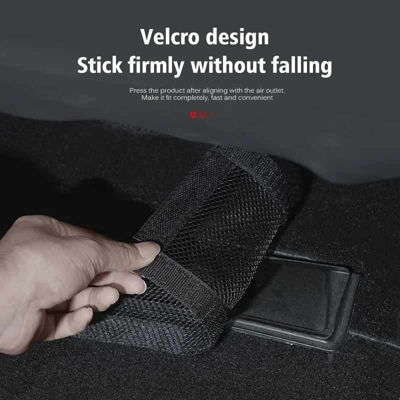 Backseat Air Vent Cover for Model Y 2017-2024 Model 3 2017-2023 Upgraded Mesh Cloth and Velcro Anti Clogging and Dustproof Net